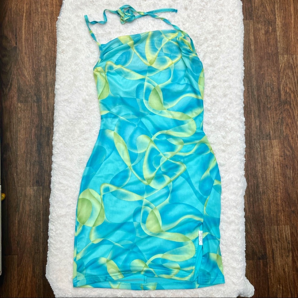 Sea blue & Green Party body on dress 💚💙